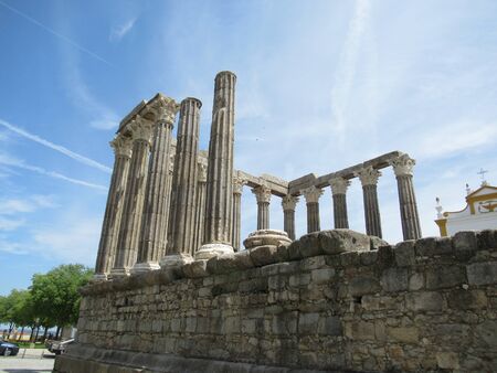 Roman temple in Evora, Portugalの写真素材