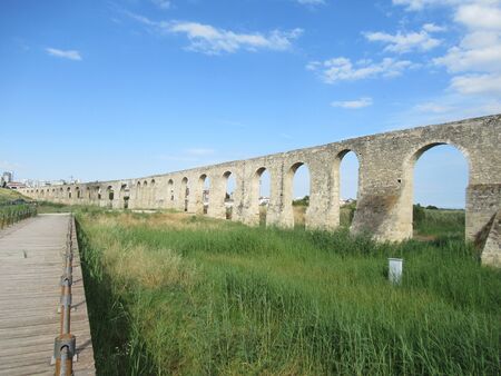Kamares Aqueduct in Larnaca, Cyprusの写真素材