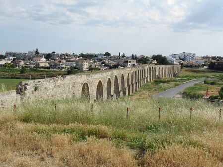 Kamares Aqueduct in Larnaca, Cyprusの写真素材