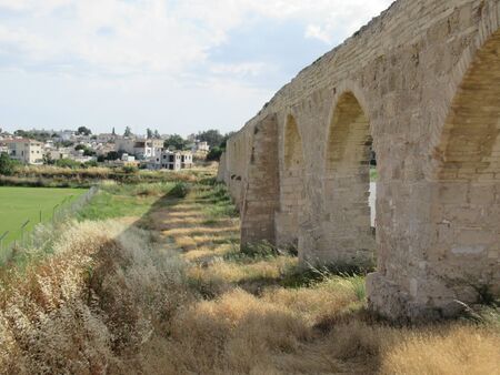 Kamares Aqueduct in Larnaca, Cyprusの写真素材