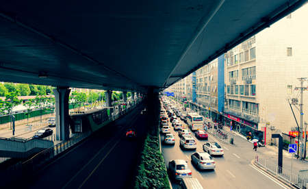 The people and things under the recoil tone, the bits and pieces of urban life.の写真素材
