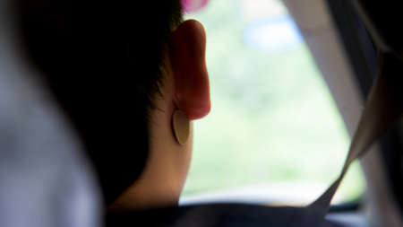 Narrow perspective in the carの写真素材
