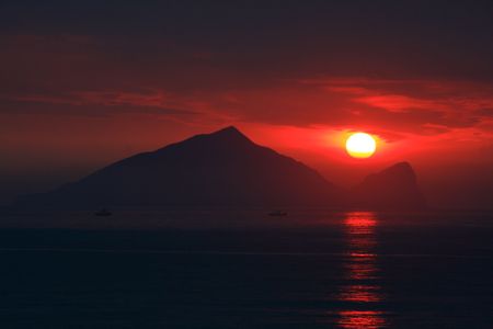 Sunrise of  Turtle Island in Yilanの写真素材