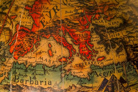 Ancient map of the Mediterranean Seaの写真素材