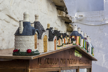 Italy, Apulia, Alberobello, Trulli, typical houses. Souvenirのeditorial素材