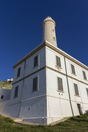 The old lighthouse at Cape Palascia, the easternmost point of Italyの写真素材