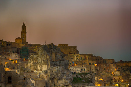 Panoramic city view of Matera