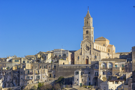 View of Matera Cathedral, UNESCO World Heritage Siteの写真素材
