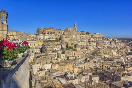Matera, Italy: landscape of the old town (sassi di Matera)の写真素材