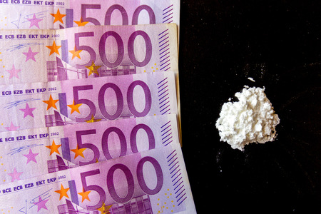 Drug and 500 euros banknotesの写真素材