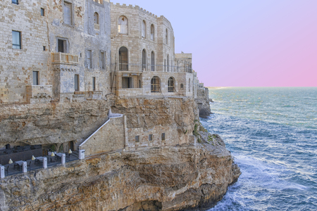 Puglia, Polignano: windows on the rocksの写真素材