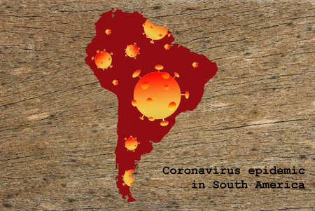 Coronavirus map South America pandemic, epidemic virus covid-19 diseaseの写真素材