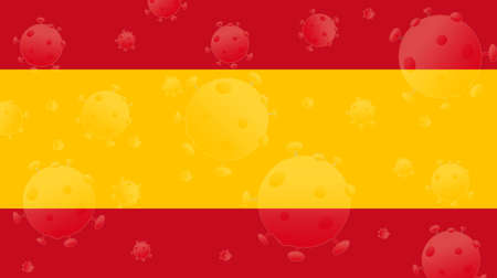 Coronavirus, flag of Spain. Epidemic covid-19 in Spainの写真素材