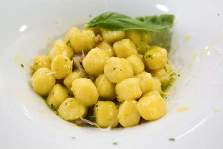 Roman-style dumplings: recipe for Italian dumplings. Traditional Italian pastaの写真素材