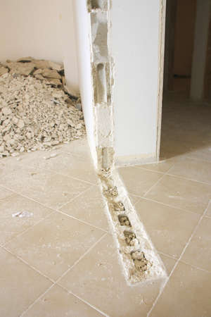 Building renovation works: waste and debris for disposalの写真素材