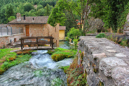 Rasiglia, a small village of springs. Province of Perugia, Umbriaの写真素材