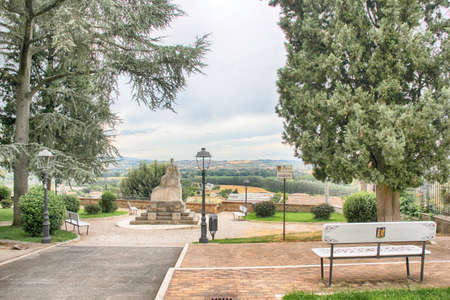 Deruta, the town of ceramics: garden "Milziade Magnini" and panoramaの写真素材