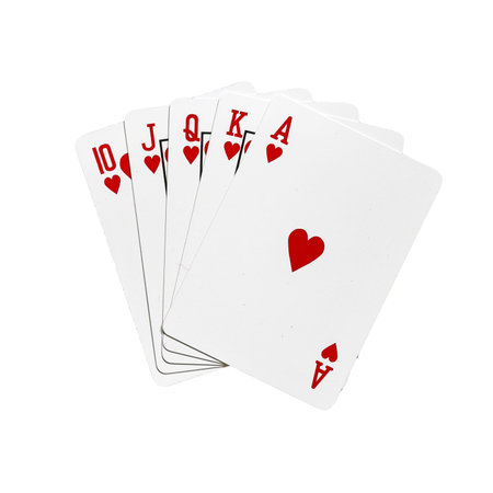 royal flush in hearts