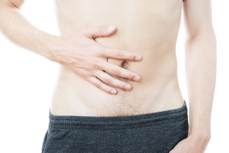Abdominal pain in menの写真素材