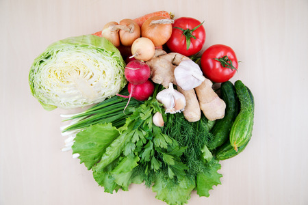 Still life with healthy fresh vegetablesの写真素材