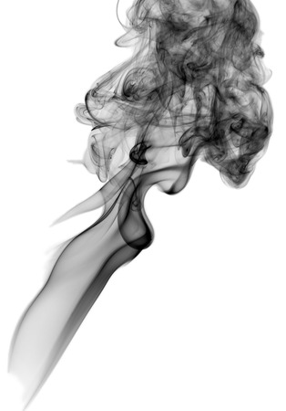Dark smoke isolated on white background.  の写真素材