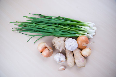  Still life with healthy fresh vegetables. Ingredients