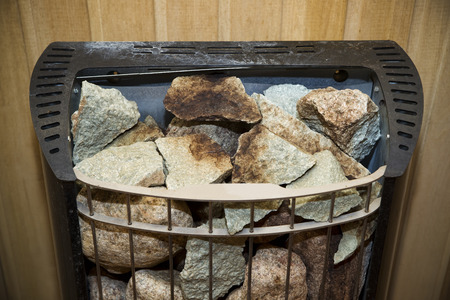 Stone oven in the Finnish sauna. Hot rocksの写真素材