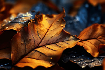 Colorful autumn leaves background, beautiful fall nature wallpaper with yellow and orange leaves, AI Generatedの素材