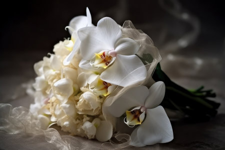 Beautiful wedding bouquet close-up, AI Generated illustrationの素材