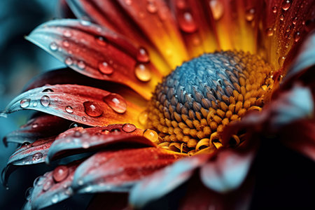 Surreal flower petals closeup and macro, beautiful floral abstract background, selective focus, AI Generatedの素材