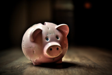 Piggy bank, money saving concept, AI Generated illustrationの素材