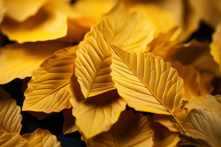 Colorful autumn leaves background, beautiful fall nature wallpaper with yellow and orange leaves, AI Generated illustrationの素材