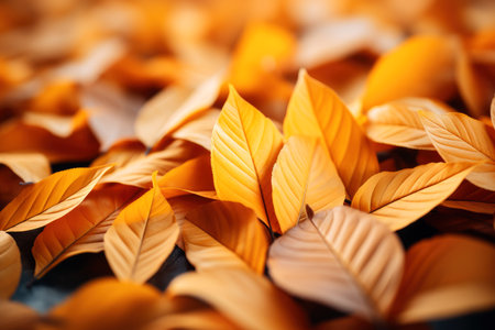 Colorful autumn leaves background, beautiful fall nature wallpaper with yellow and orange leaves, AI Generated illustrationの素材