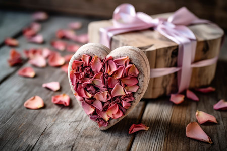Bars of handmade natural soap with herbs and flowers, Valentine's day gift, AI Generated illustrationの素材