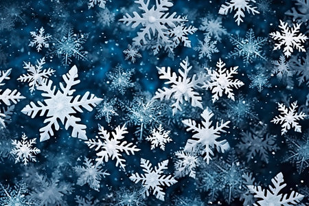 Abstract Christmas background with snowflakes, AI Generated illustrationの素材