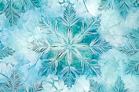 Abstract Christmas background with snowflakes, AI Generated illustrationの素材
