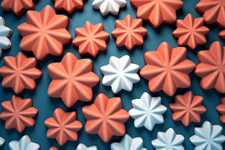 Abstract Christmas background with snowflakes, AI Generated illustrationの素材