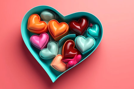 Heart shaped Valentine's Day gift, AI Generated illustrationの素材