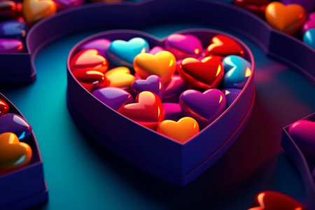Heart shaped Valentine's Day gift, AI Generated illustrationの素材