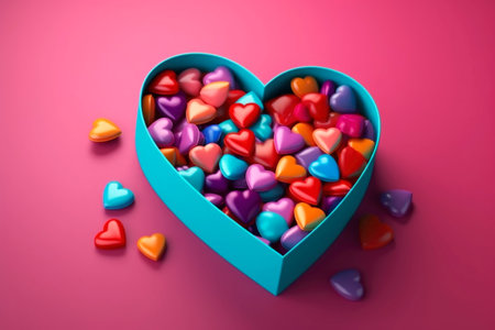 Heart shaped Valentine's Day gift, AI Generated illustrationの素材