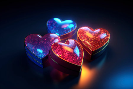 Heart shaped Valentine's Day gift, AI Generated illustrationの素材