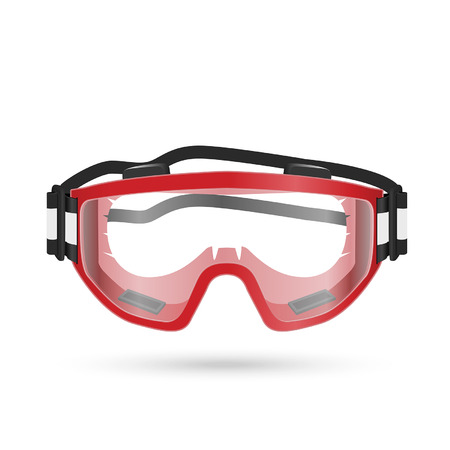 Safety goggles with closed vent isolated on white. Vector illustrationのイラスト素材