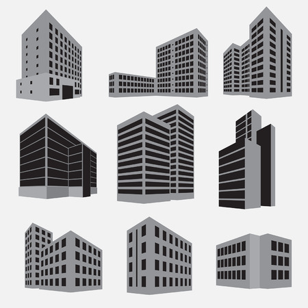Building icon set. Vector illustrationのイラスト素材