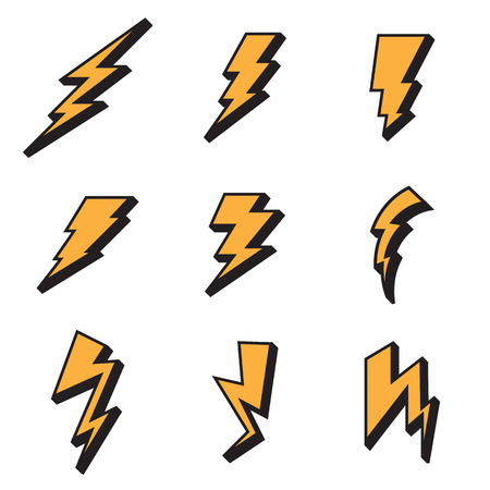 Lightning bolt icons. Vector illustrationのイラスト素材