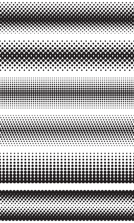 Seamless halftone dots effect bordersのイラスト素材
