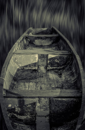Fine art boat on the riverの写真素材