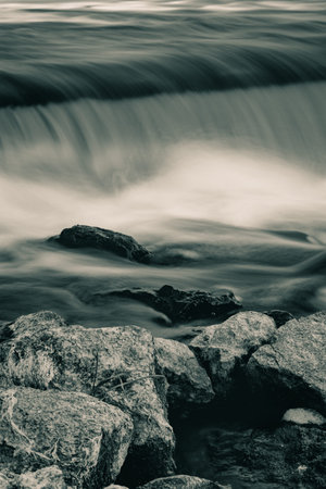 Long exposure image of Narew River in DÄ™be Poland