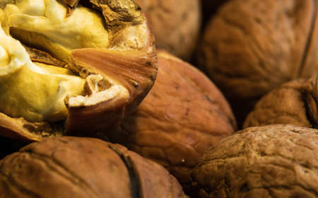 Brown Italian nuts healthy eatingの写真素材