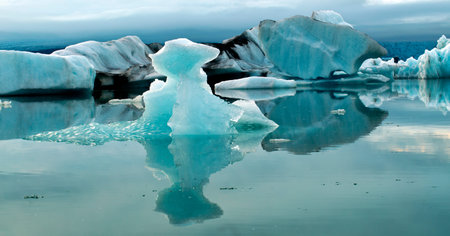 Jokulsarlon Glacier Lake, Icelandの写真素材