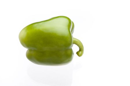 Green Pepper isolated against white background の写真素材